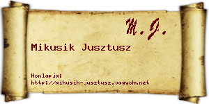 Mikusik Jusztusz névjegykártya